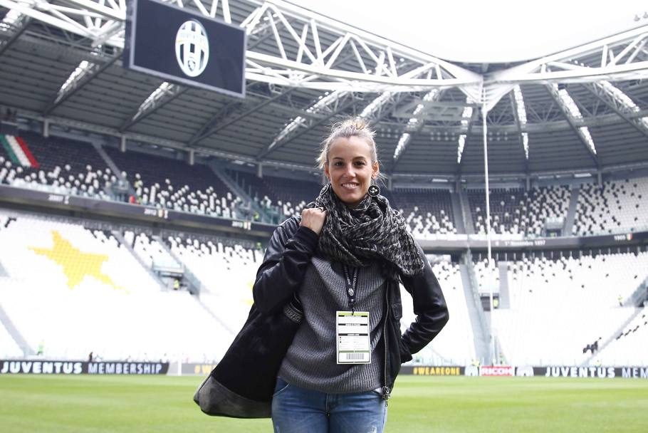 Tania Cagnotto allo Juventus Stadium in occasione di Juventus - Palermo il 26 ottobre 2014 (Lapresse)